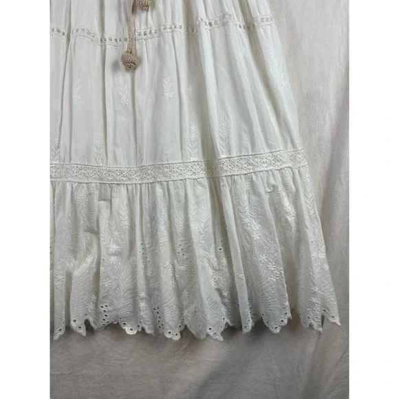 Anthropologie Beckett Crochet Eyelet Midi Dress Tan White Boho Sz M -  coffeafoods.com
